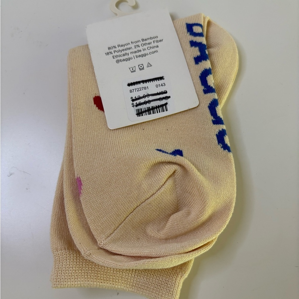 NWT BAGGU Hearts Crew Sock - Picture 4 of 10